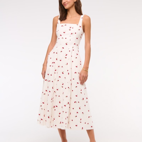 NWT Abercrombie Mila Stretch Midi Dress Size Large - Picture 2 of 13